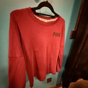 PINK Victoria's Secret Burgundy Crew Neck Sweater